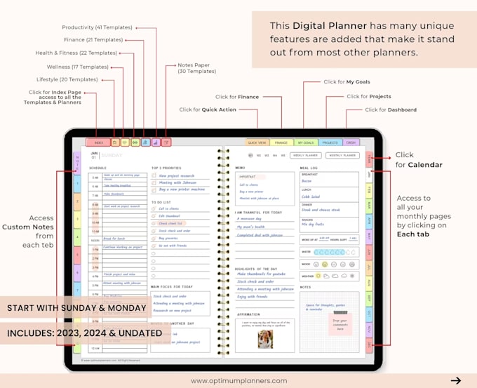 create a digital day or week planner for you