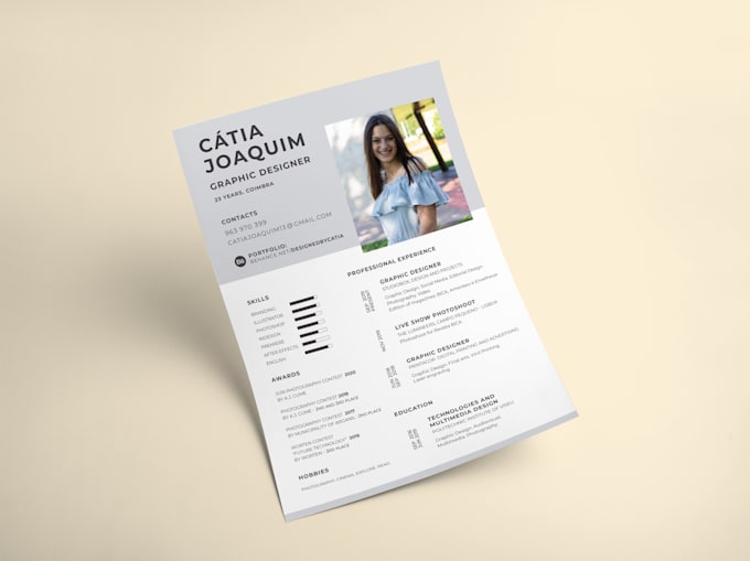 create your professional minimalist CV or resume