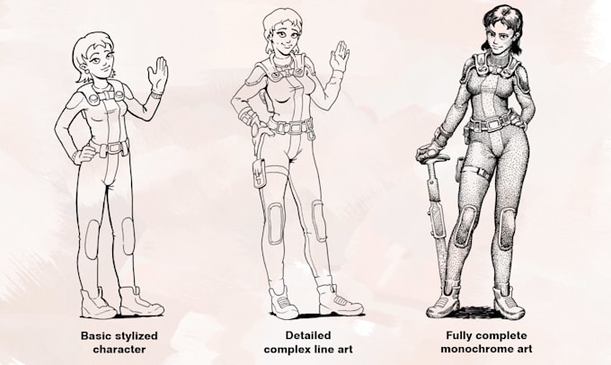 draw line art character concept design