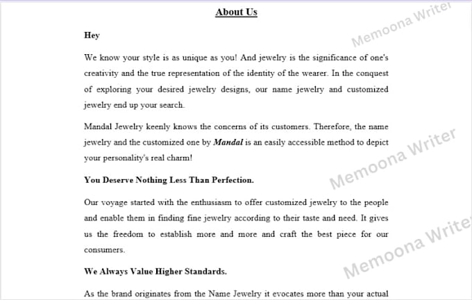 be your favorite jewelry content writer for website