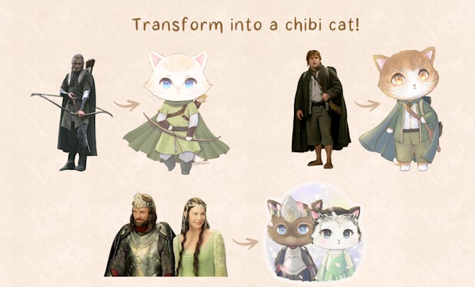 draw a chibi cat based on your photo