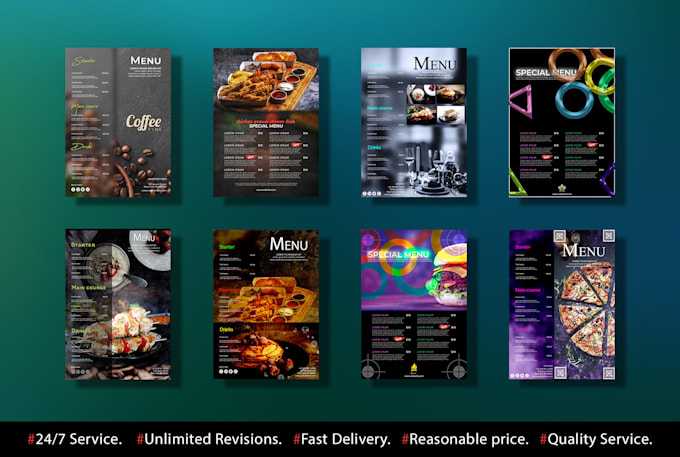 design a best quality menu