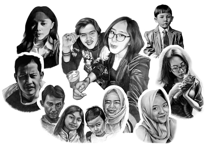 provides black and white portrait sketch painting services