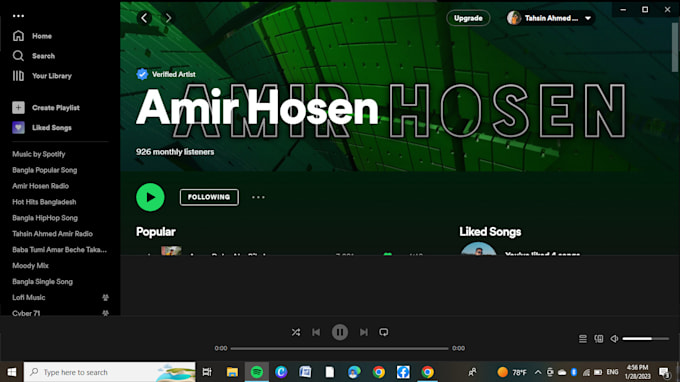 be create your musical artist profile