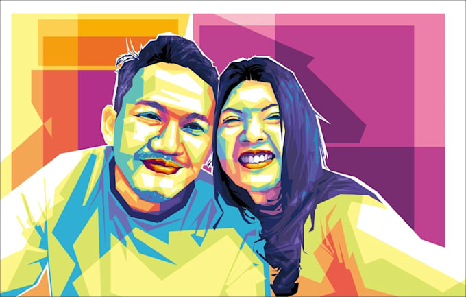 create an awesome wpap pop art for two persons