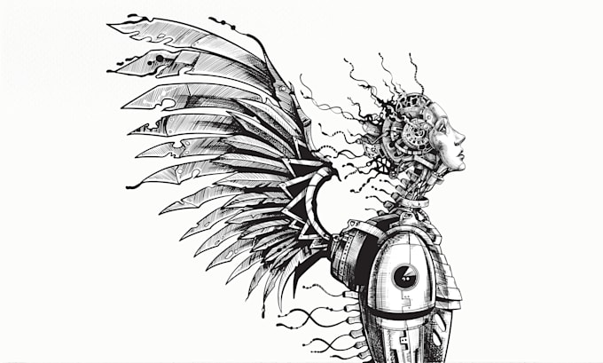 do unique hand drawn black and white classic illustrations