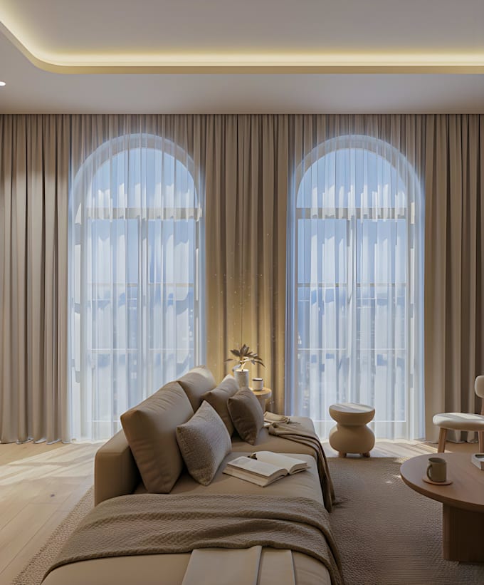 design a modern minimalist interior warm natural aesthetic