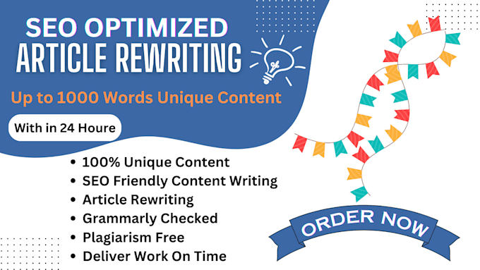 do SEO friendly content writing or article rewriting