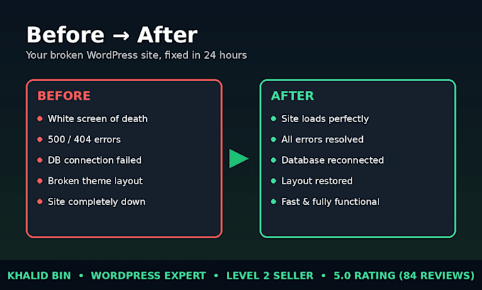 fix wordpress errors, bugs, and website issues fast