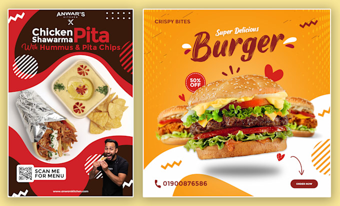 design creative attractive restaurant flyer food poster ads