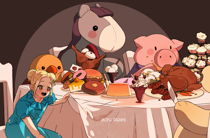 draw childrens book illustration for you