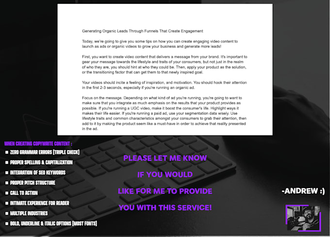 Copywriting write blog newsletters cold email by Asespinoza hbc Fiverr
