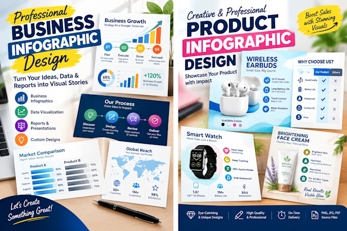 design professional business and product infographics