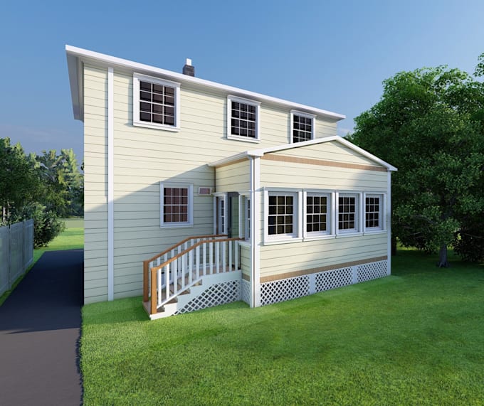create backyard deck 3d view