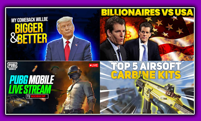 do catchy attractive clickbait youtube video thumbnail design
