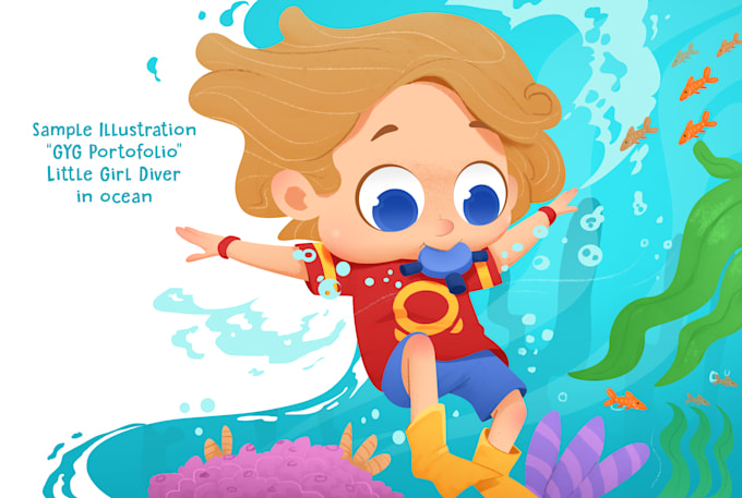 make children story book illustration for you