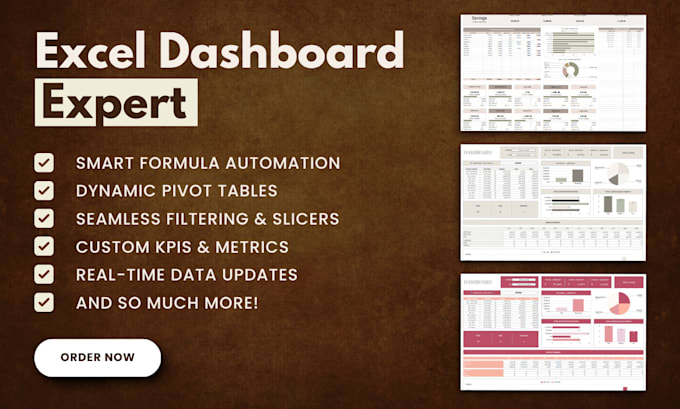design excel dashboard for data analysis and visualization