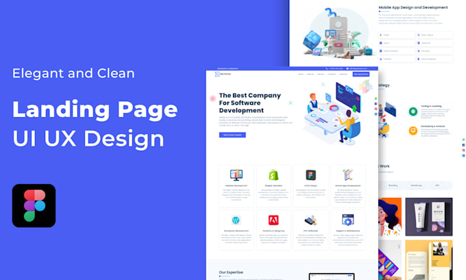do professional web landing page UI UX design in figma