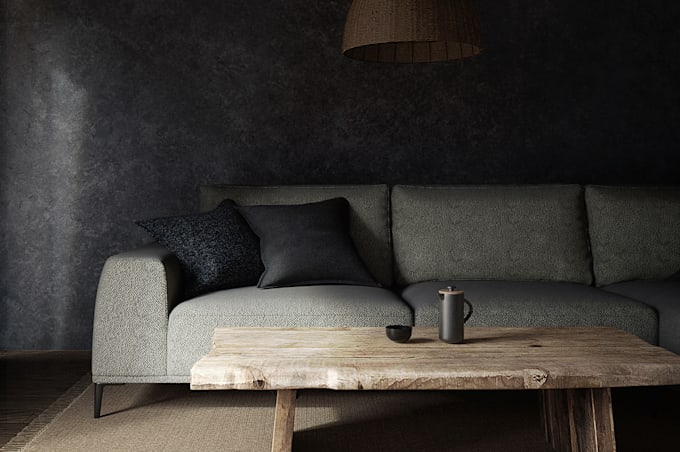 create a realistic interior render with model