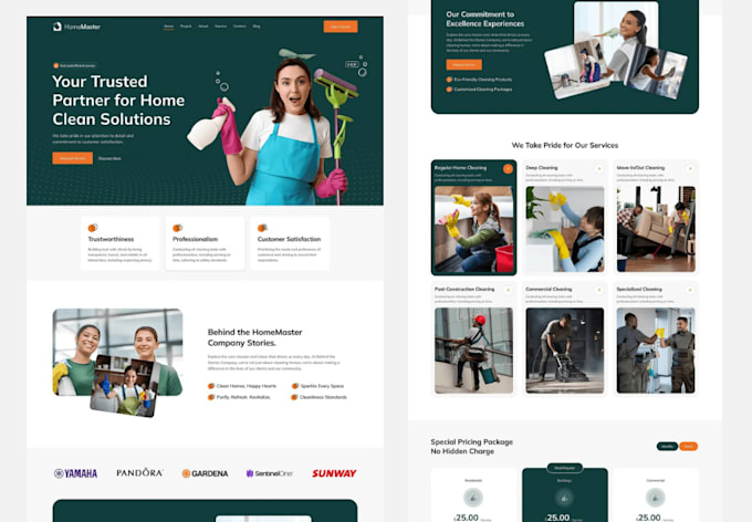 create cleaning business website for cleaning company