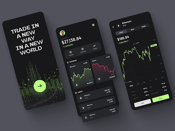 do crypto and blockchain app UI UX designs