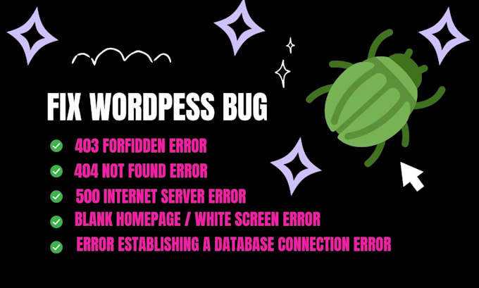fix wordpress issues, wordpress errors, and bugs