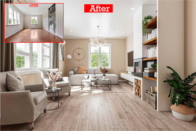 realistic virtual staging, virtual renovation for  your listing