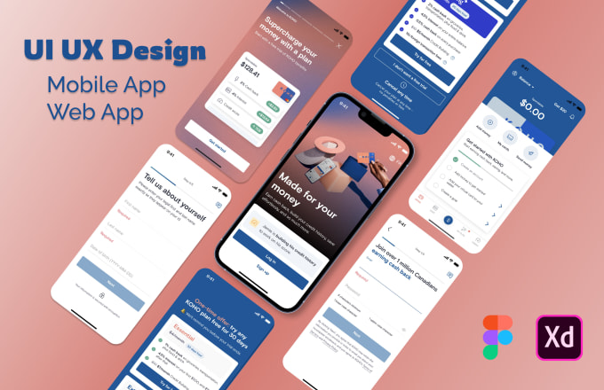 Design wireframe, ui ux design for mobile app in figma prototype by ...