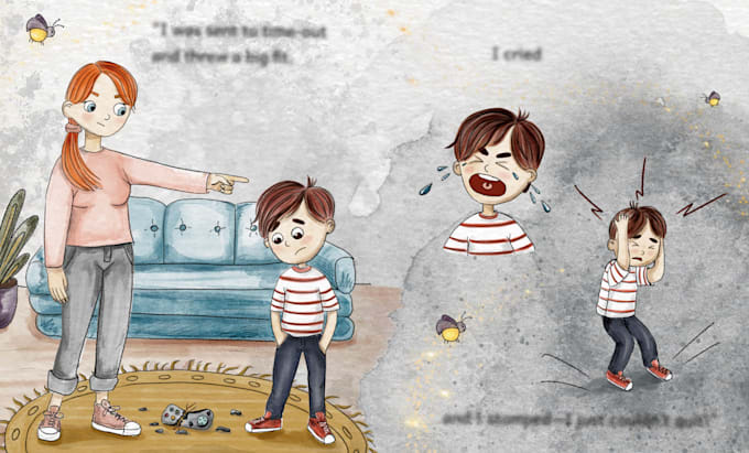 draw a charming children book illustration and book cover