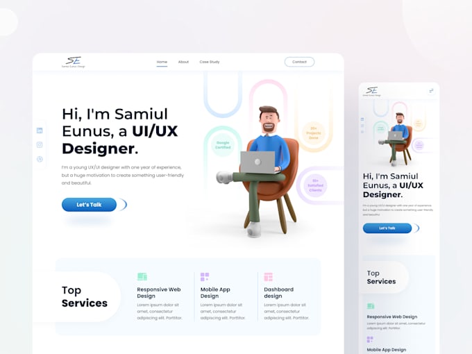Create eye catching ui ux for website design and landing page design in ...