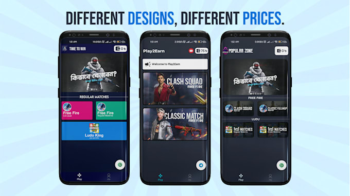 make free fire, ludo, pubg tournament app to host tournament