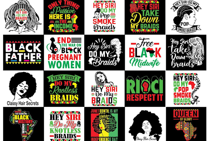 create custom african american character t shirt for your choice