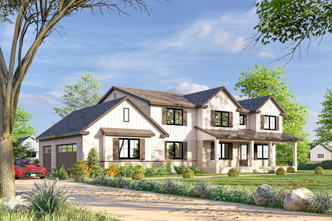 do architecture interior and exterior sketchup 3d model and render