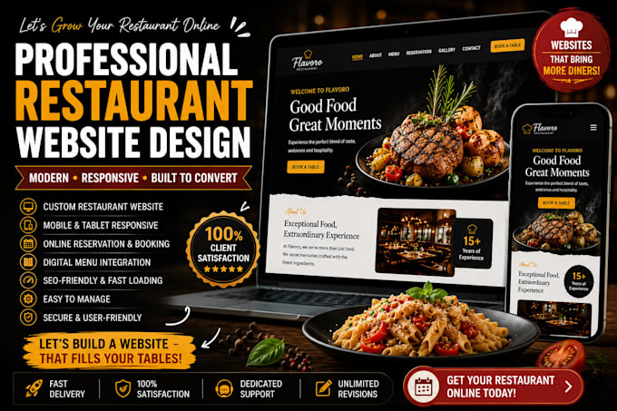 design and redesign professional restaurant website