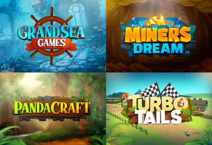 make unique playful 3d title game logo design for steam