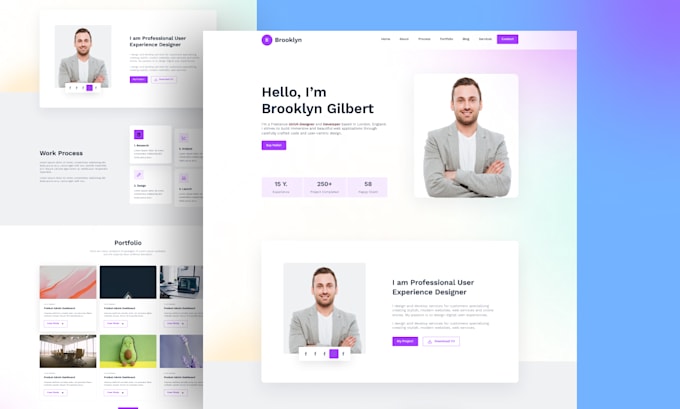 design  unique wordpress portfolio website, business website