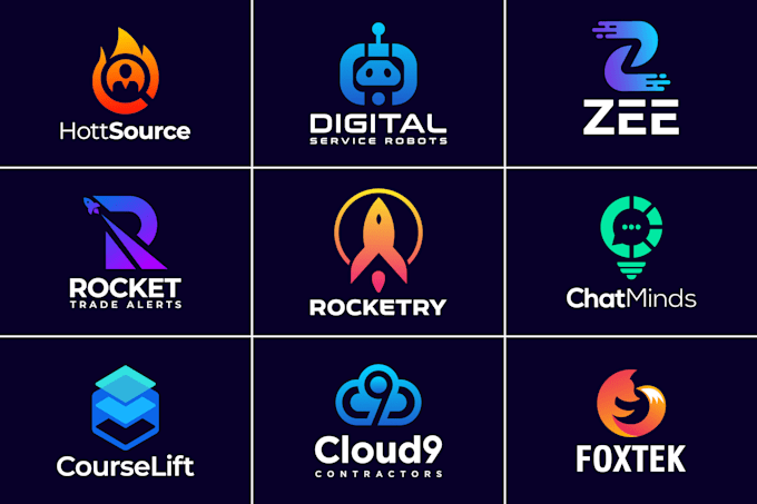 design modern tech startup crypto software app saas website technology logo