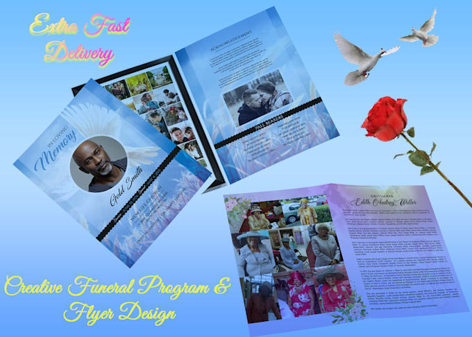 do event, party, church, funeral flyer and program within 3hrs