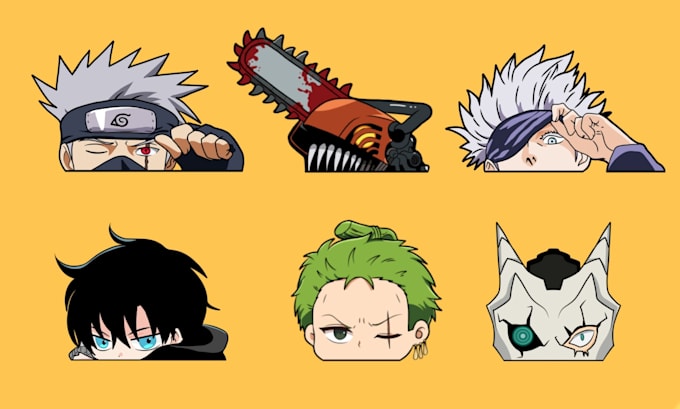 draw cute kawaii anime peeker sticker
