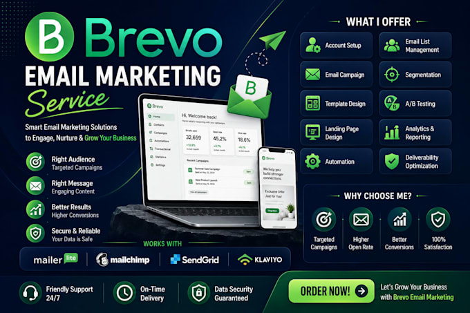 setup your brevo and email marketing and landing pages