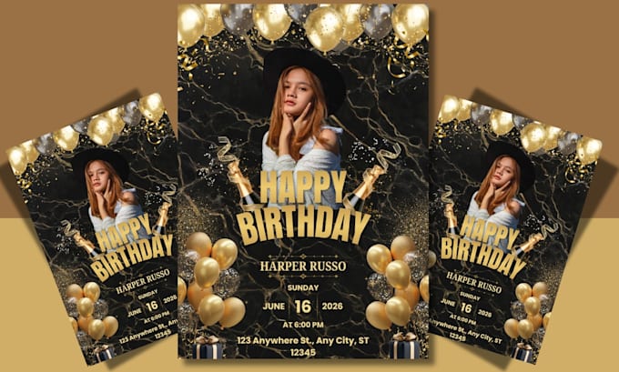 design stunning grand opening, birthday, or event flyer