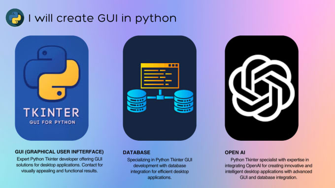 Create ai tool in python with gui integrated with database by ...