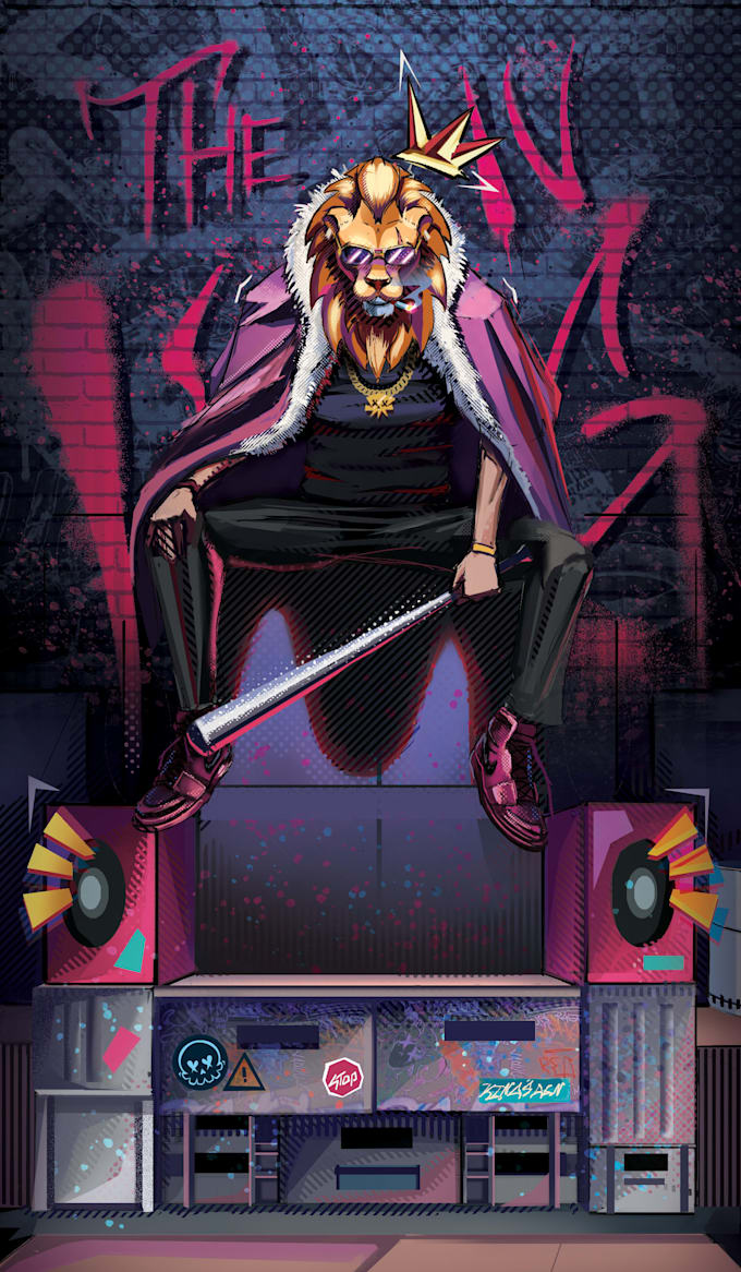 custom character in a street graphic style