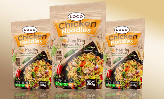 make food label design, food packaging design, desert and jerk pouch design