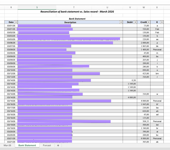 clean up your bookkeeping and reconcile your accounts in excel