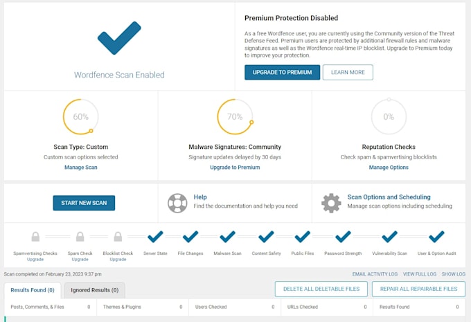 secure your wordpress website using wordfence security plugin