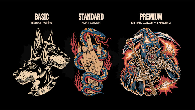 create a cool design in traditional tattoo or dark vintage