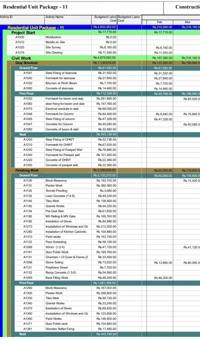 do construction schedule using ms project and primavera p6