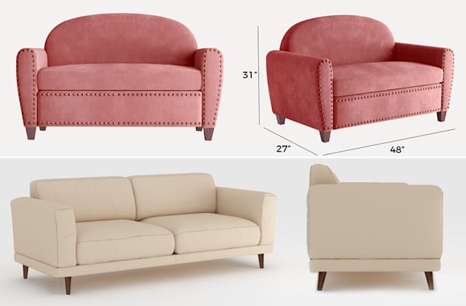 do 3d furniture modeling in  3dsmax, sofas, chairs, n tables