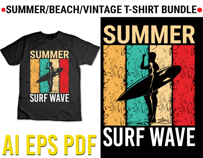 create beach t shirt design and summer custom t shirt design
